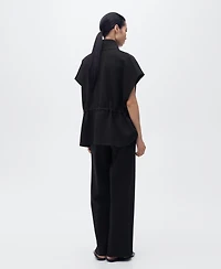 Mango Women's Elastic Waist Straight-Fit Pants