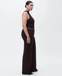 Mango Women's Fine-Knit Wide Leg Pants