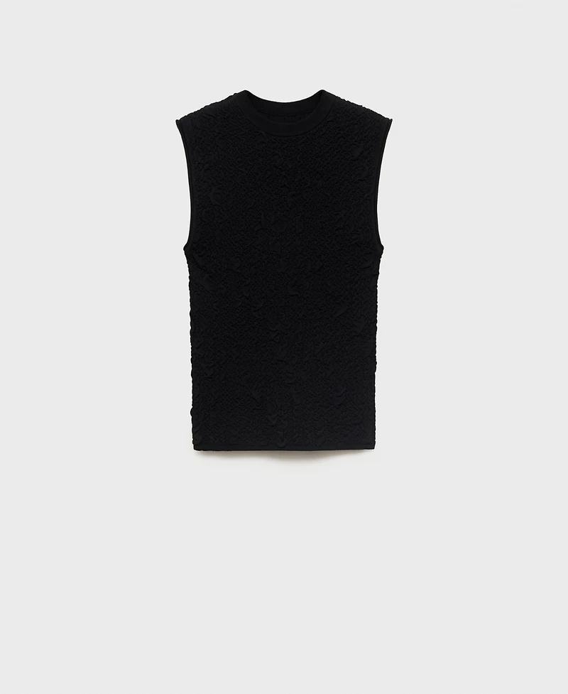 Mango Women's Textured Crepe Top