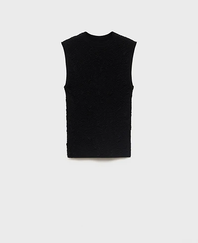 Mango Women's Textured Crepe Top