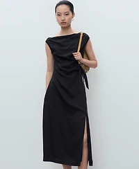 Mango Women's Asymmetrical Knotted Dress
