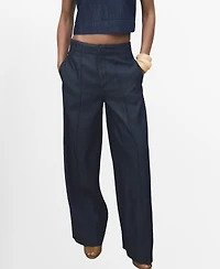 Mango Women's Wide Leg Denim Jeans