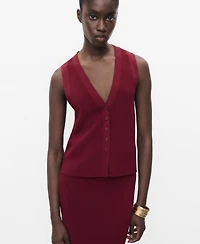 Mango Women's Fine-Knit Gilet Sweater Vest