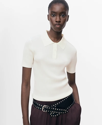 Mango Women's Short-Sleeved Polo-Neck Sweater