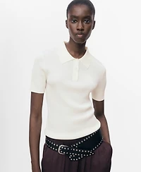 Mango Women's Short-Sleeved Polo-Neck Sweater