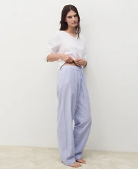 Mango Women's 2-Piece Seersucker Striped Pajamas