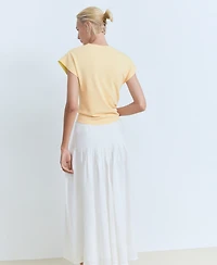 Mango Women's Short-Sleeved Fine-Knit Sweater