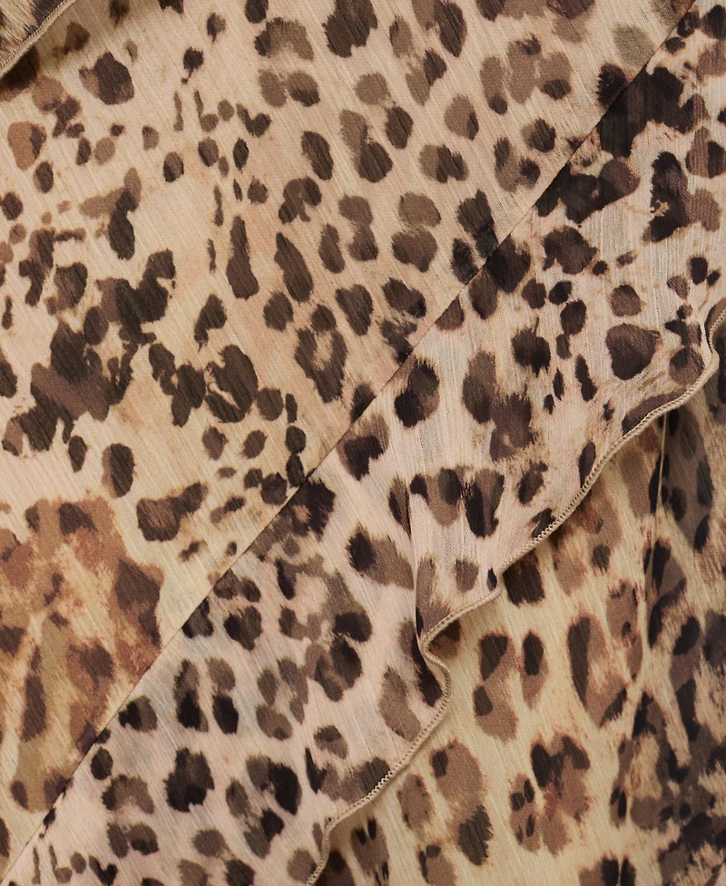 Mango Women's Animal Print Ruffle Dress