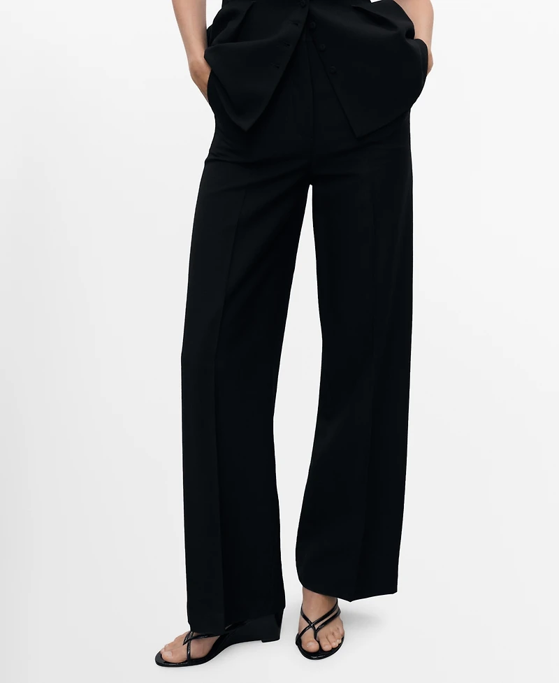 Mango Women's Straight Mid-Rise Suit Pants