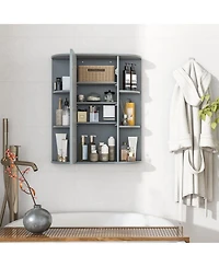 Gymax Bathroom Wall Medicine Cabinet Wall Mounted Storage Organizer