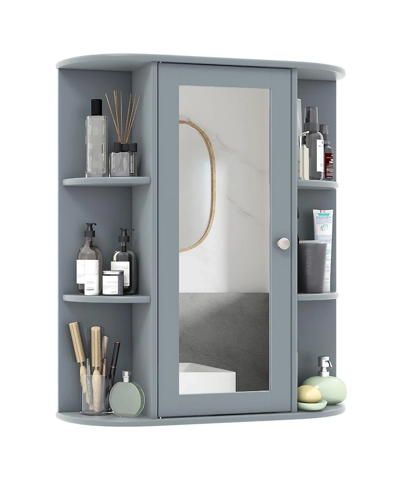 Gymax Bathroom Wall Medicine Cabinet Wall Mounted Storage Organizer