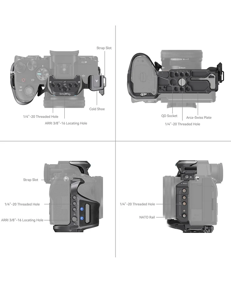SmallRig Rhinoceros Basic Cage Kit for Sony Alpha 7R V, Alpha 7 Iv, Alpha 7S Iii