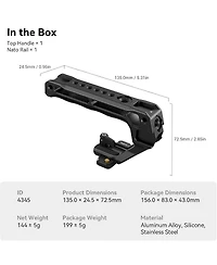 SmallRig 3766 Nato Top Handle with 50mm Low-Profile Rail