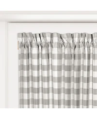 GoodGram Buffalo Check Gingham Custom Window Curtain Treatments - Single Panel 42 in. W x 63 L, Black