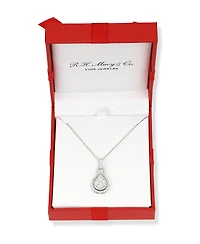 Effy Diamond Mixed Cut Teardrop Halo 18" Pendant Necklace (1 ct. t.w.) 14k White Gold (Also yellow gold)