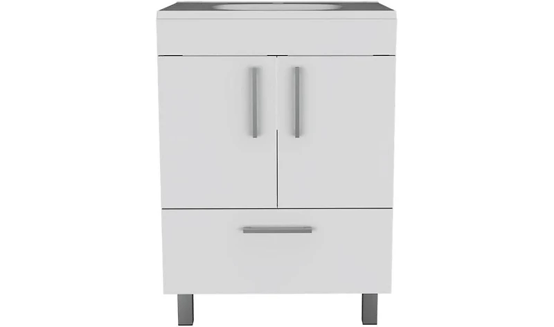 Tuhome Velloc 24"" Bathroom Vanity White White Mdf