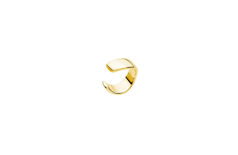 Lucy Quartermaine flat plain cuff in Gold Vermeil