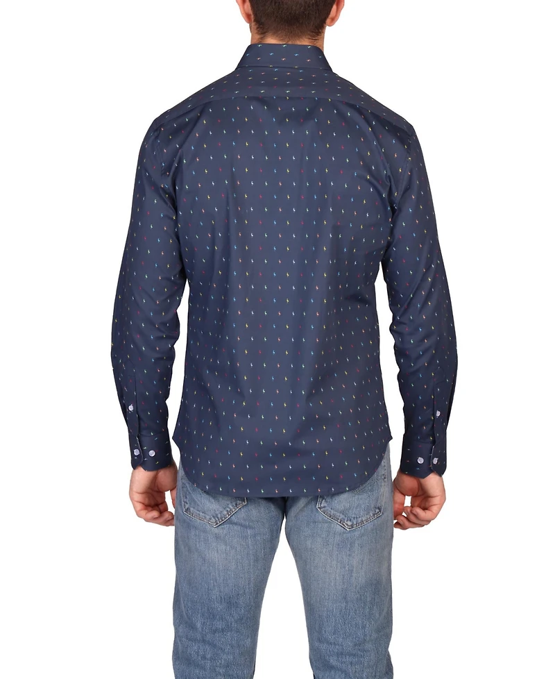 Tailorbyrd Men's Multi Byrds Long Sleeve Shirt