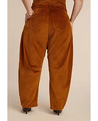 Eloquii Women's Corduroy Barrel Leg Pants