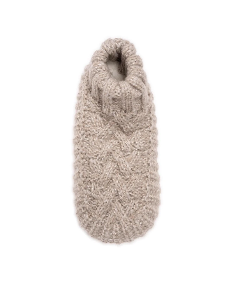 Muk Luks Women's Sweater Cuff Bootie, Pink, S/M