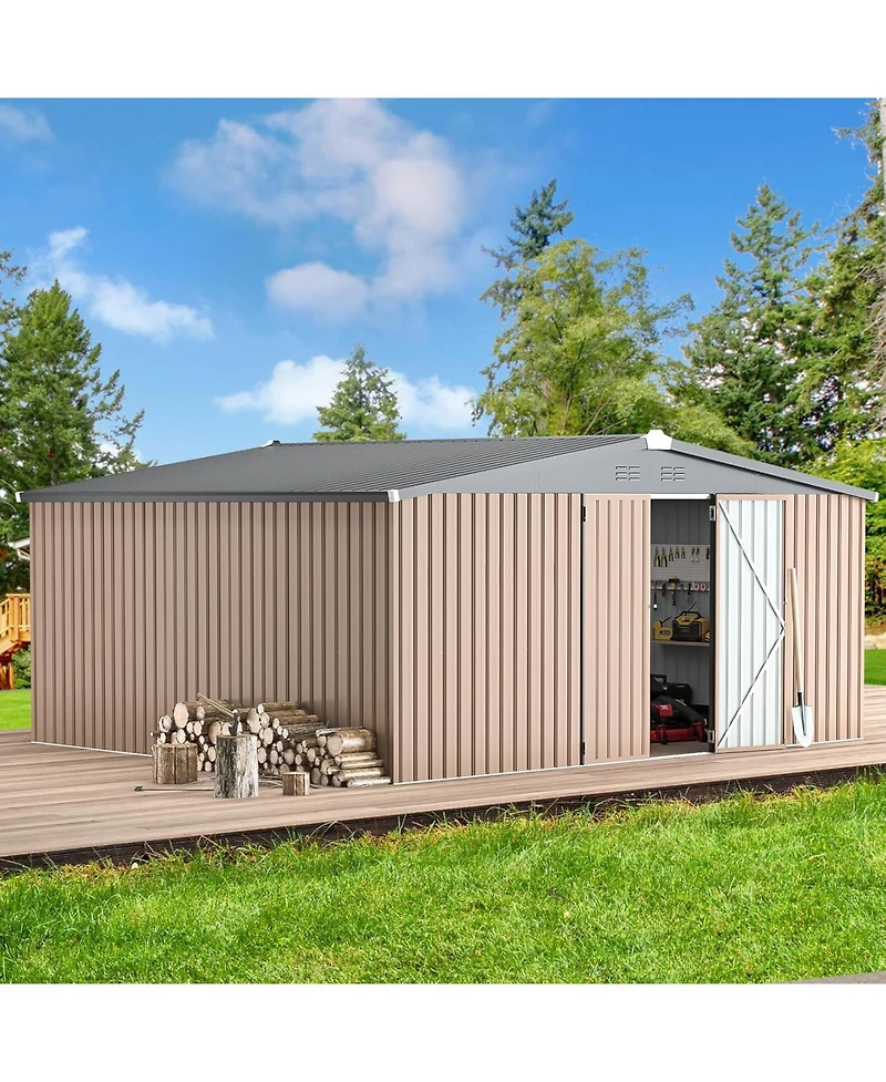 Aecojoy 14'x12' Outdoor Storage Shed