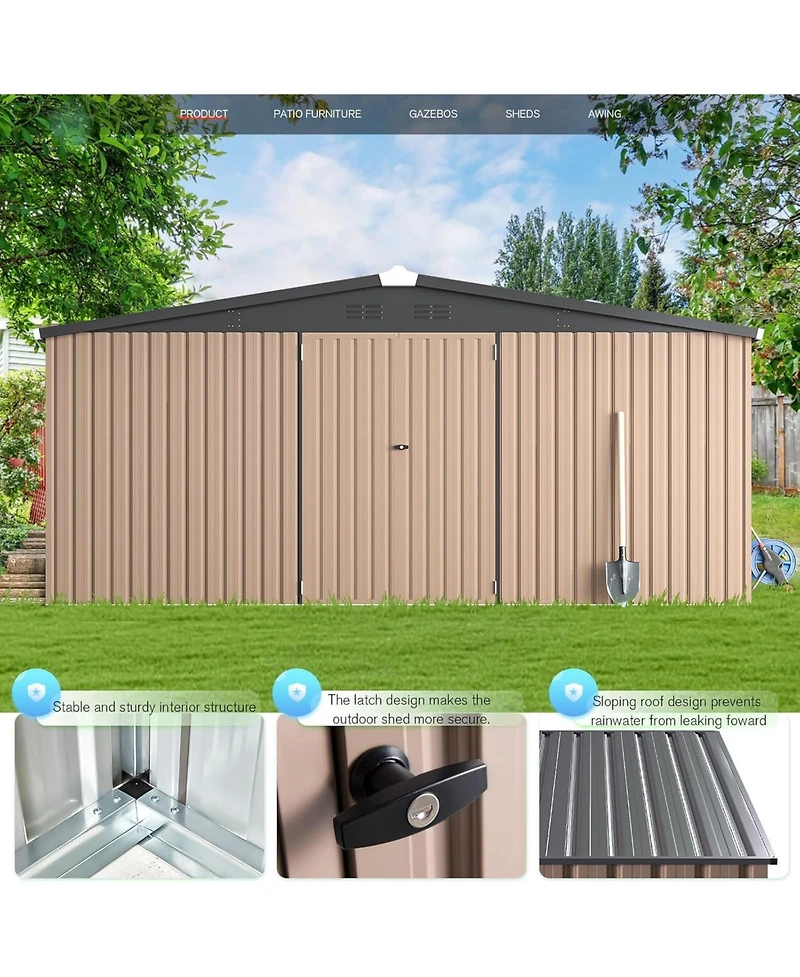 Aecojoy 14'x12' Outdoor Storage Shed