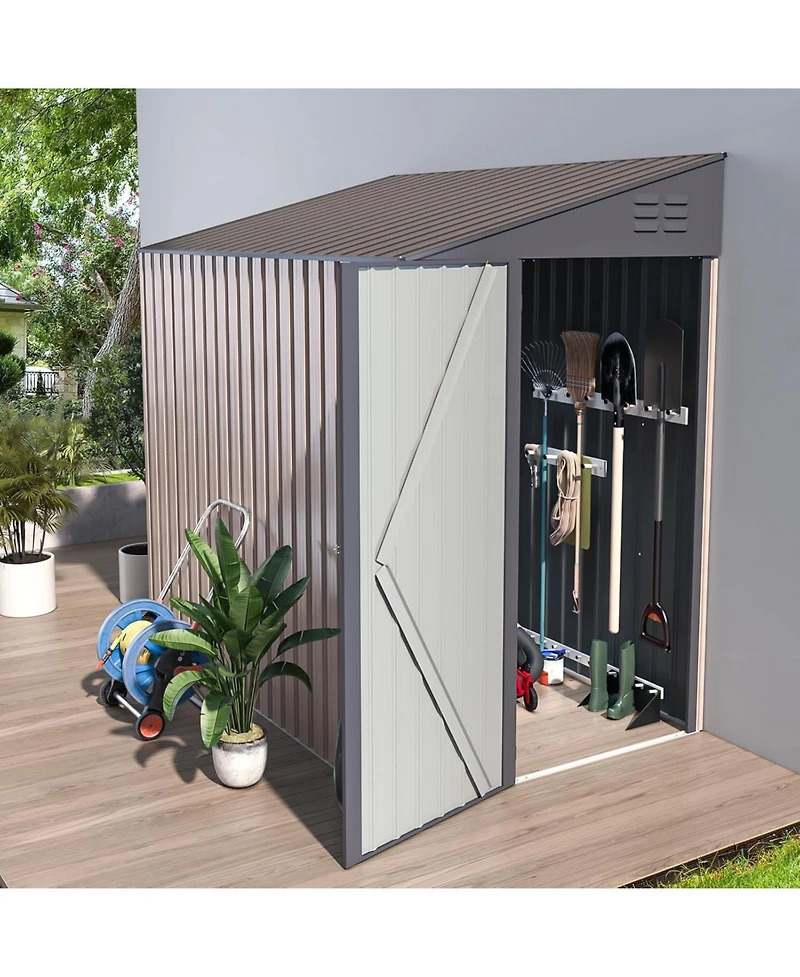 Aecojoy 4'x7' Lean to Shed Outdoor Storage