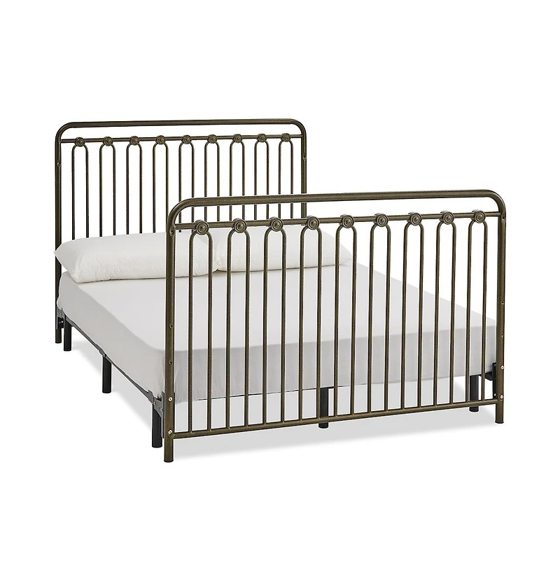 L.a. Baby Baldwin 4 in 1 Convertible Full Sized Metal Crib in Golden Nuggest