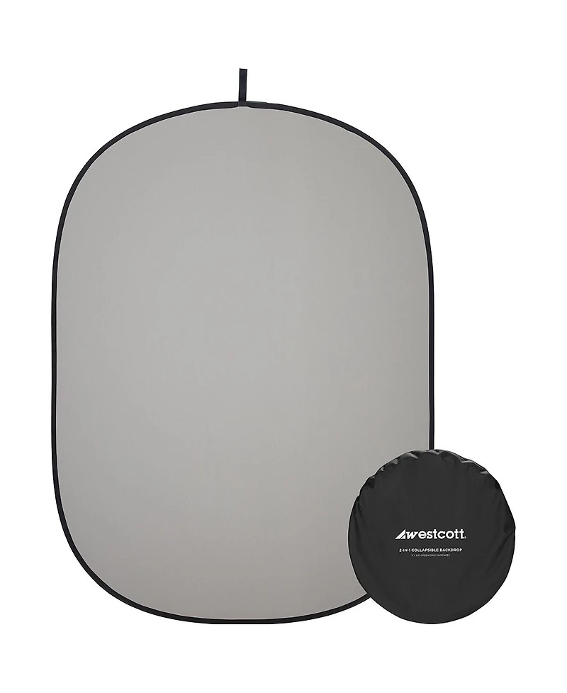 Westcott 5x6.5' Collapsible 2-In-1 Backdrop, Gray & Green