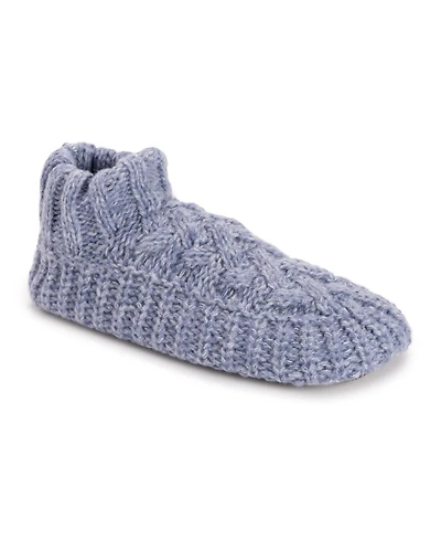 Muk Luks Women's Sweater Cuff Bootie, Pink, S/M