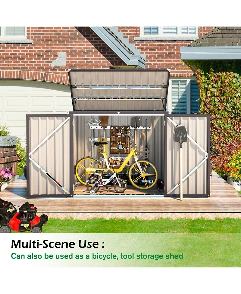 Aecojoy 46 Cu.Ft Outdoor Trash Can Storage Shed