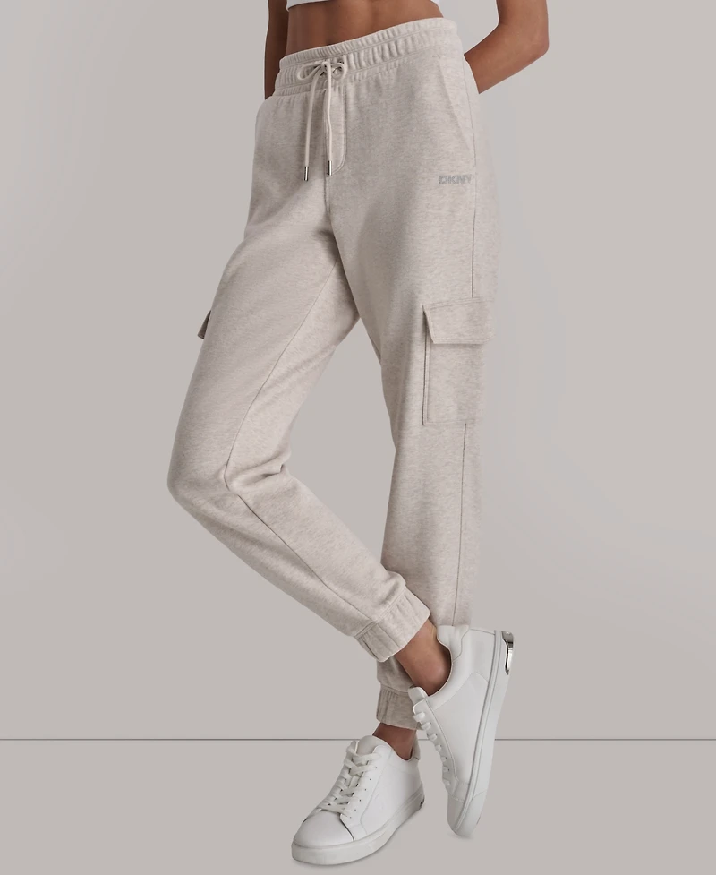 Dkny Sport Women's Studded-Logo Cargo Joggers