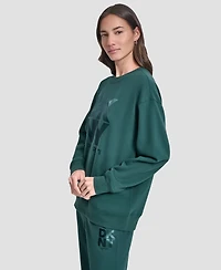Dkny Women's Transfer Logo Crew Neck Sweatshirt