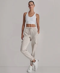Dkny Sport Women's Studded-Logo Cargo Joggers