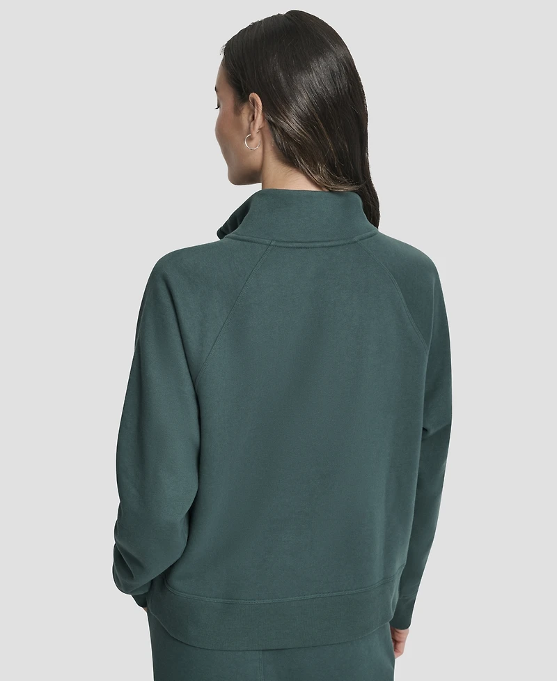 Dkny Sport Women's Studded-Logo Half-Zip Sweatshirt