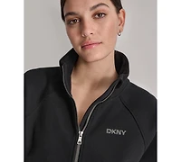 Dkny Sport Women's Studded-Logo Half-Zip Sweatshirt
