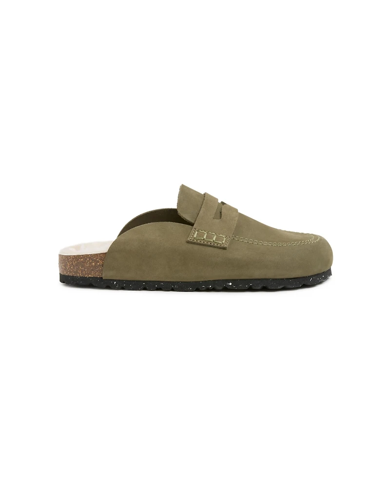 Sheep Lined Penny Loafer Clog