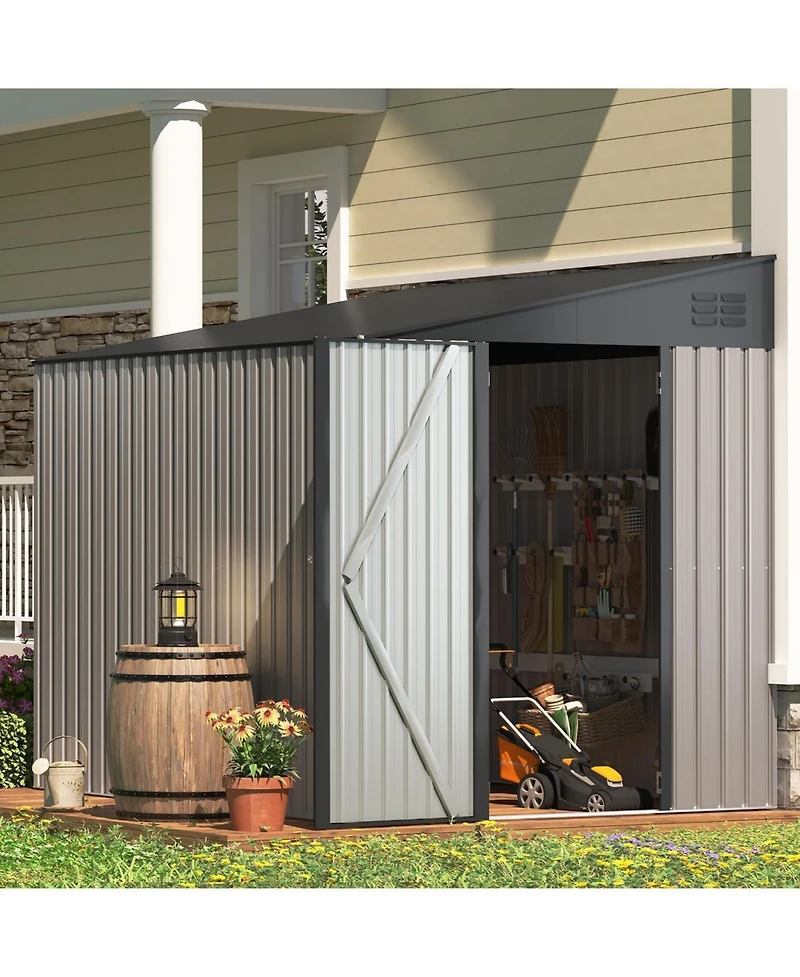 Aecojoy 6'x8' Lean to Shed Outdoor Storage