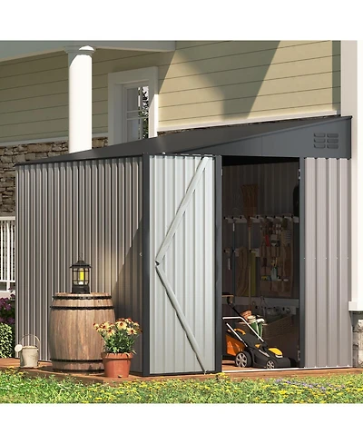 Aecojoy 6'x8' Lean to Shed Outdoor Storage