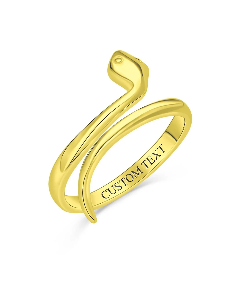 Bling Jewelry 14K Gold Plated Sterling Silver Snake Wrap Midi Ring – Thin Stackable Bypass Band