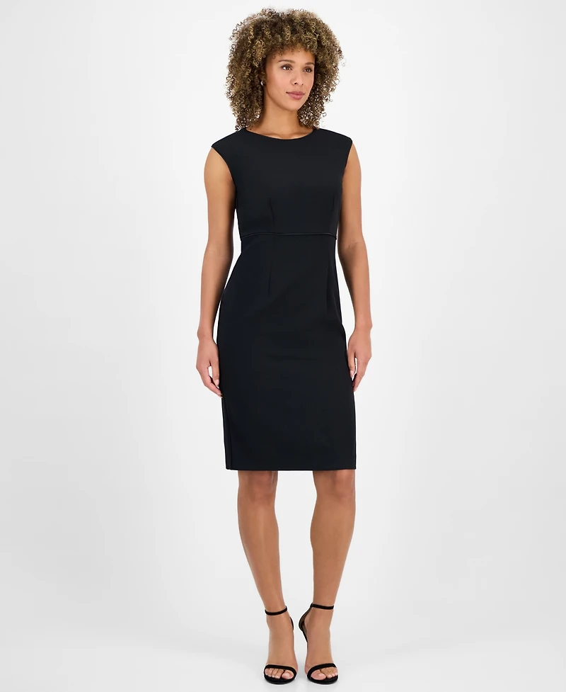 Kasper Petite Stretch-Crepe Sleeveless Sheath Dress