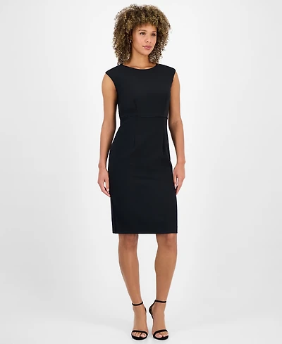 Kasper Petite Stretch-Crepe Sleeveless Sheath Dress