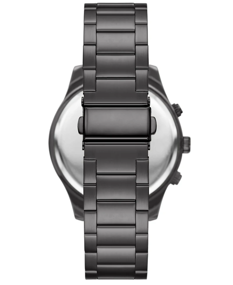 Folio Men's Quartz Three-Hand Black Alloy Watch Set, 44mm