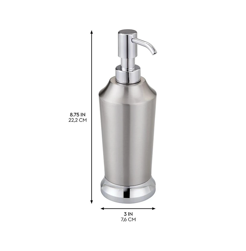 iDesign Brushed Stainless Steel Soap Dispenser - Split Finish