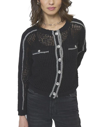 Central Park West Women's Carla Mesh Stitch Cardigan