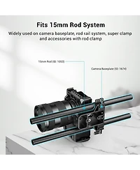 SmallRig 15mm Black Aluminum Alloy Rod Pair, M12 Thread, 12"