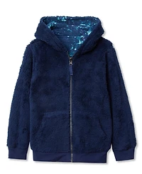Lands' End Kids Husky Reversible High Pile Fleece Hoodie