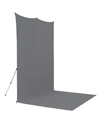 Westcott 8x13' X-Drop Pro Wrinkle-Resistant Backdrop Kit with Stand, Neutral Gray Sweep