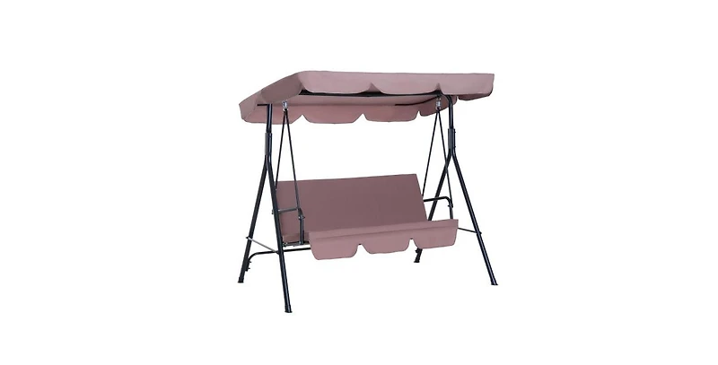 Flynama 67 Inch 3-Seat Patio Swing Chair with Adjustable Canopy and 440lb Capacity