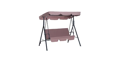 Flynama 67 Inch 3-Seat Patio Swing Chair with Adjustable Canopy and 440lb Capacity